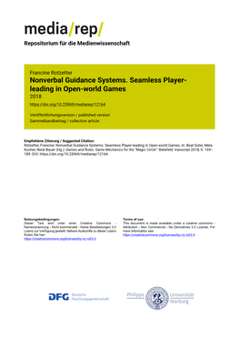 Nonverbal Guidance Systems. Seamless Player- Leading in Open-World Games 2018