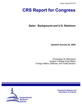 Qatar: Background and U.S. Relations