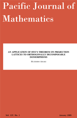 An Application of Dye's Theorem on Projection Lattices to Orthogonally Decomposable Isomorphisms