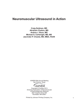 Neuromuscular Ultrasound in Action