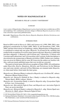 Notes on Magnoliaceae Iv