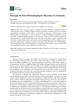 Therapy of Non-Dermatophytic Mycoses in Animals