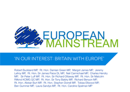'In Our Interest: Britain with Europe'