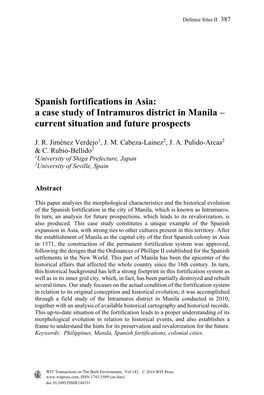 A Case Study of Intramuros District in Manila – Current Situation and Future Prospects