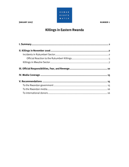 Killings in Eastern Rwanda