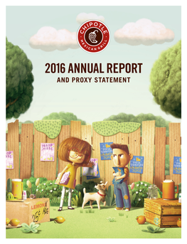 2016 ANNUAL REPORT and PROXY STATEMENT Dear Fellow Shareholders