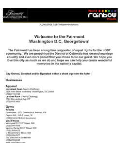 The Fairmont Washington DC, Georgetown!