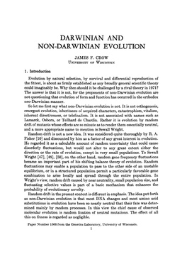 Non-Darwinian Evolution James F