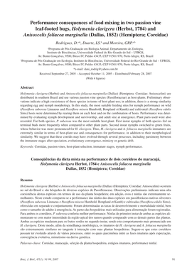 Performance Consequences of Food Mixing in Two