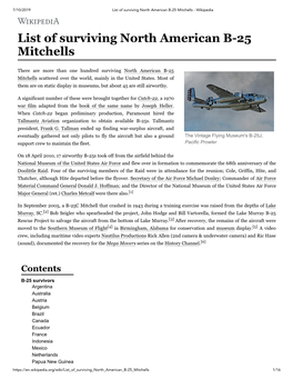 List of Surviving North American B-25 Mitchells - Wikipedia