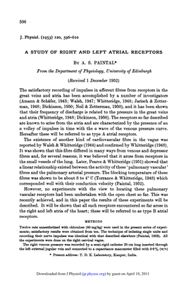 A Study of Right and Left Atrial Receptors