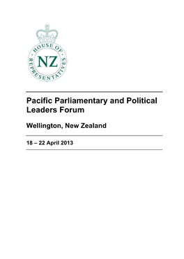 Pacific Parliamentary and Political Leaders Forum