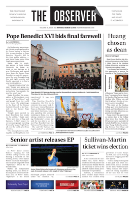Pope Benedict XVI Bids Final Farewell Huang Chosen As Dean Senior Artist