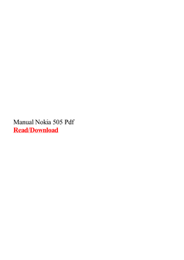 Manual Nokia 505 Pdf