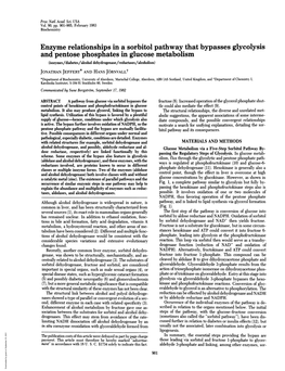 Enzyme Relationships Ina Sorbitol Pathway That Bypasses Glycolysis