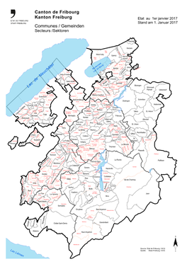 Canton De Fribourg Kanton Freiburg Communes / Gemeinden