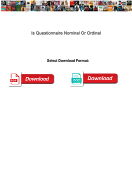 Is Questionnaire Nominal Or Ordinal