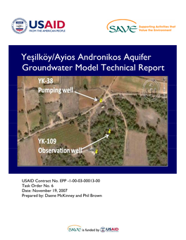 Yeşilköy/Ayios Andronikos Aquifer Groundwater Model Technical Report