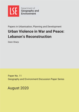 Urban Violence in War and Peace: Lebanon's