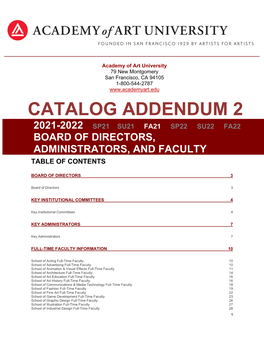 Board of Directors, Administrators, and Faculty (PDF