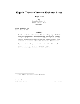 Ergodic Theory of Interval Exchange Maps