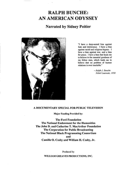 RALPH BUNCHE: an AMERICAN ODYSSEY Narrated by Sidney Poitier