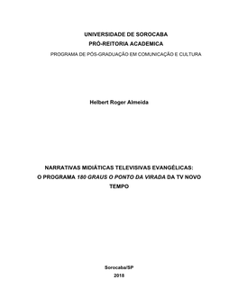 Universidade De Sorocaba Pró-Reitoria Academica