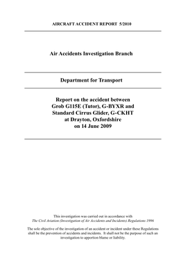 Aircraft Accident Report 5/2010