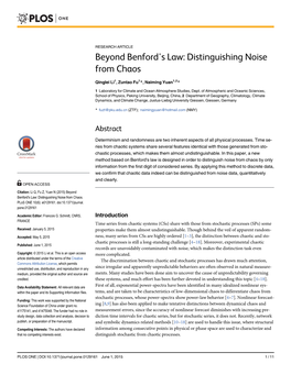 Beyond Benford's Law: Distinguishing Noise from Chaos