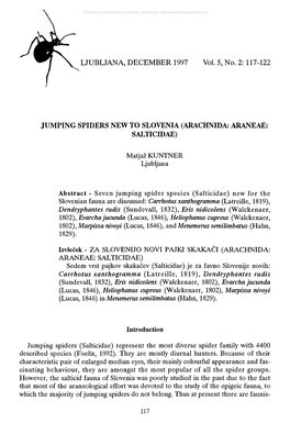 LJUBLJANA, DECEMBER 1997 Vol. 5, No. 2:117-122