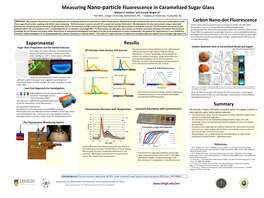 Measuring Nano-Particle Fluorescence in Caramelized Sugar Glass William R