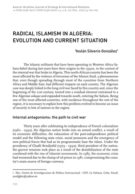 Radical Islamism in Algeria: Evolution and Current Situation