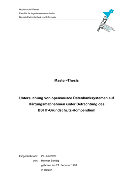 Master-Thesis Bendig