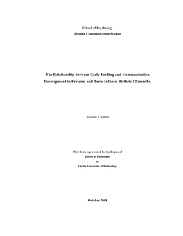 The Relationship Between Early Feeding and Communication Development in Preterm and Term Infants: Birth to 12 Months