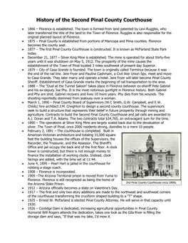 History of the Second Pinal County Courthouse