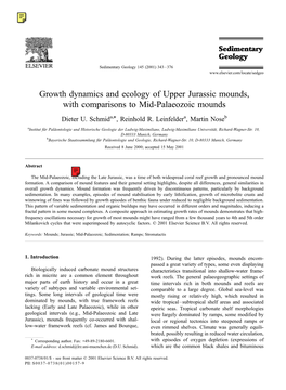 Growth Dynamics and Ecology of Upper Jurassic Mounds, with Comparisons to Mid-Palaeozoic Mounds