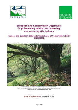 Exmoor & Quantock Oakwoods SAC Conservation Objectives
