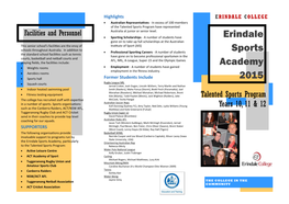 Erindale Sports Academy 2015