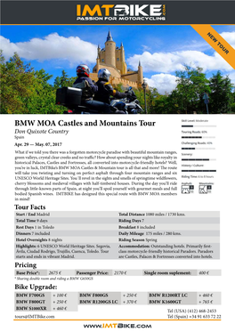 BMW MOA Castles and Mountains Tour Don Quixote Country Spain Apr