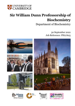 Sir William Dunn Professorship of Biochemistry Department of Biochemistry