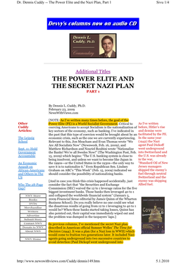 The Power Elite and the Secret Nazi Plan: Part 3 Sivu 1/4