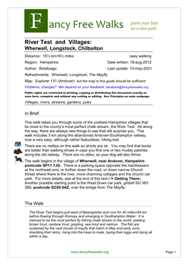 River Test and Villages: Wherwell, Longstock, Chilbolton