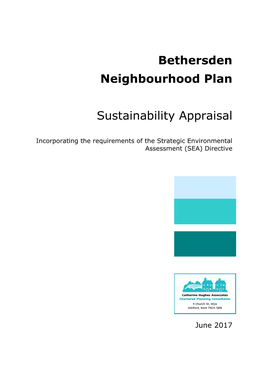 Bethersden Neighbourhood Plan Sustainability Appraisal