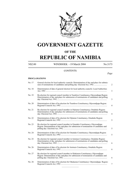 Government Gazette Republic of Namibia