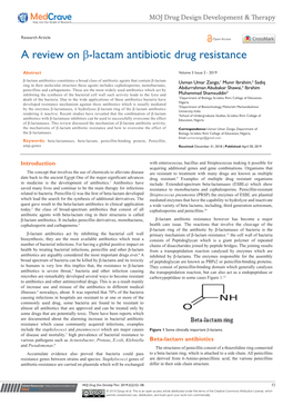 A Review on Β-Lactam Antibiotic Drug Resistance