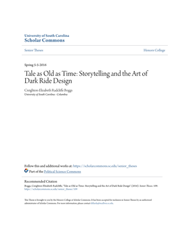 Storytelling and the Art of Dark Ride Design Creighton-Elizabeth Radcliffe Boggs University of South Carolina - Columbia