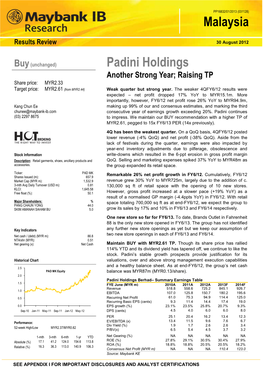 Malaysia Padini Holdings