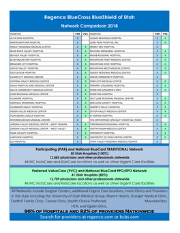 Search for Providers at Regence.Com Or Bcbs.Com Regence Bluecross Blueshield of Utah