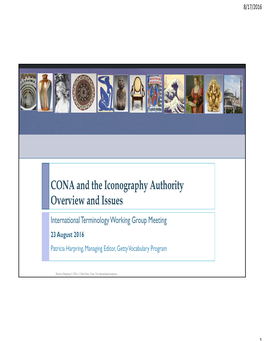 CONA and the Iconography Authority Overview and Issues