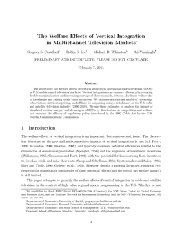 The Welfare Effects of Vertical Integration in Multichannel